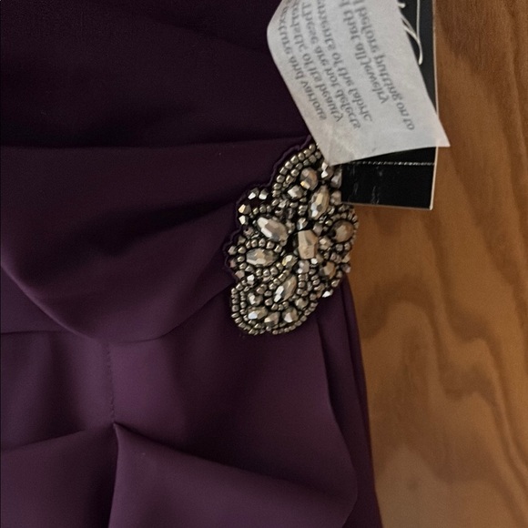 NWT Alex Evenings Plum Purple Embellished Dress 14 - Picture 3 of 6